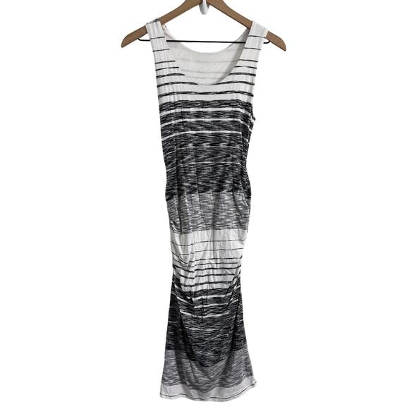 ATHLETA Comeback Striped Ombre Space Dye Ruched Knit Midi Dress Size XS - Picture 8 of 11